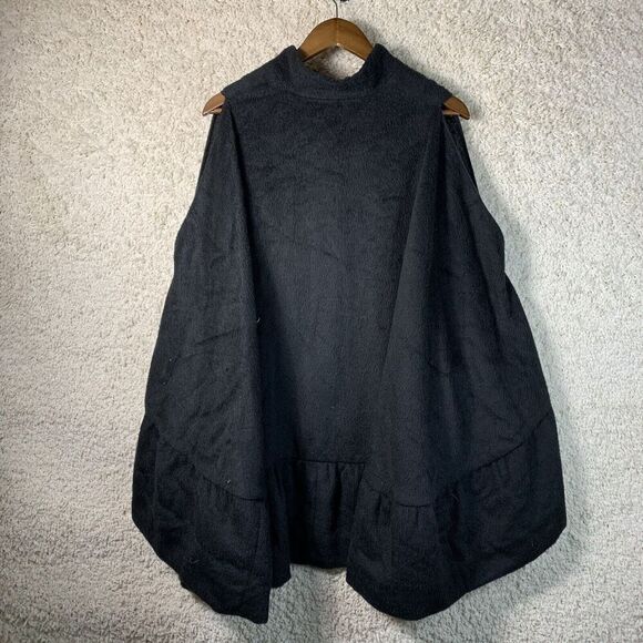 Anthropologie Kristinit NWT Black Cape Hi Lo Vest Coat Women’s Size Small Jacket - Picture 5 of 8